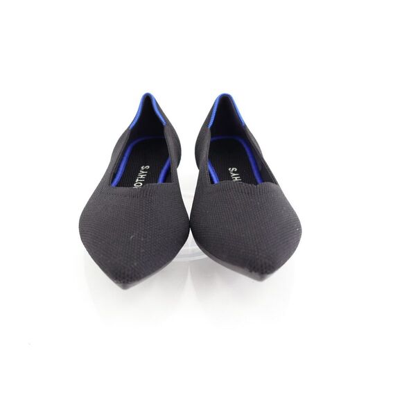 Rothys The Flat Knit Size 6 Black Slip On Pointed Heel Ballet Comfy Nwb - Picture 2 of 10
